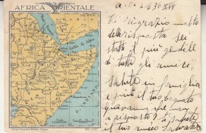 Italy - 1936 Italian East Africa Map Post card