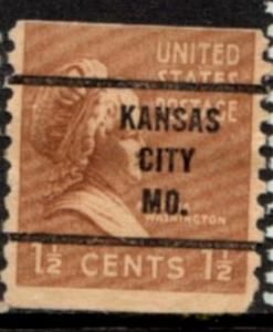 US Stamp #840x63 - Martha Washington Presidential Issue 1938 w/ Precancel