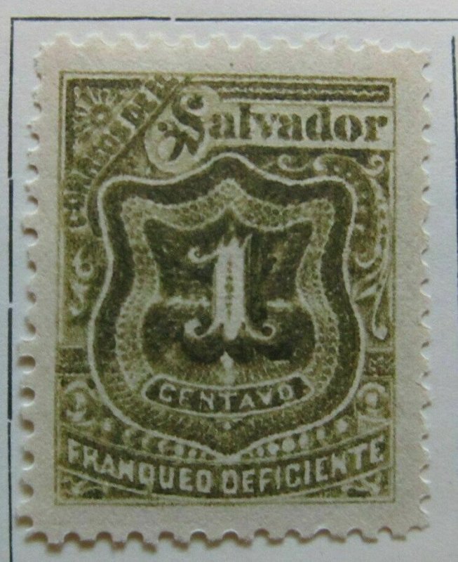 A6P37F10 Salvador Postage Due Stamp 1895 1c mh*-