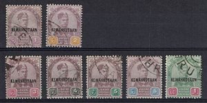 MALAYA JOHORE SG32/8 1896 KEMAHKOTAAN OVPT SET USED (d)
