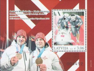 Latvia 2018 Pyeongchang Olympic Bobsleigh champions Olympics block MNH