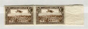 LUXEMBOURG; 1931 early AIRMAIL issue MINT MNH Marginal Pair