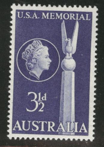  AUSTRALIA Scott 280 MNH** 1955 US Monument @ Canberra