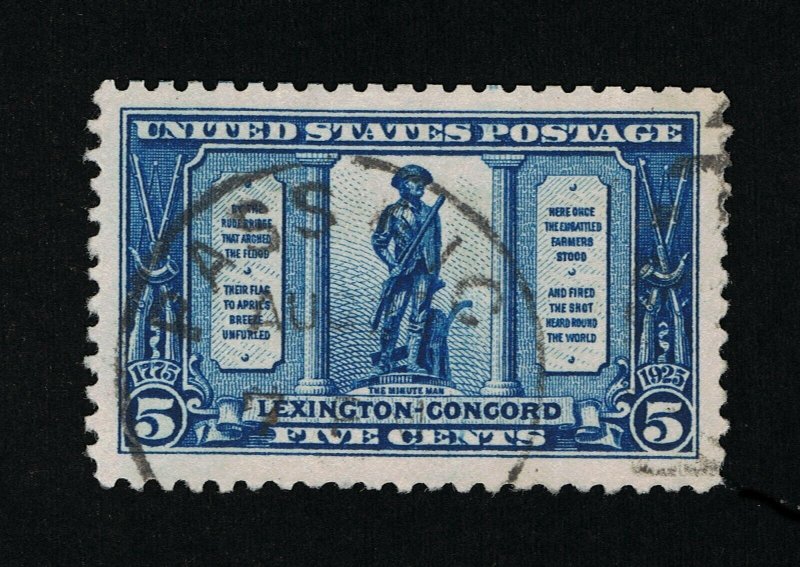 EXCELLENT GENUINE SCOTT #619 F-VF USED 1925 LEXINGTON-CONCORD PSE CERT