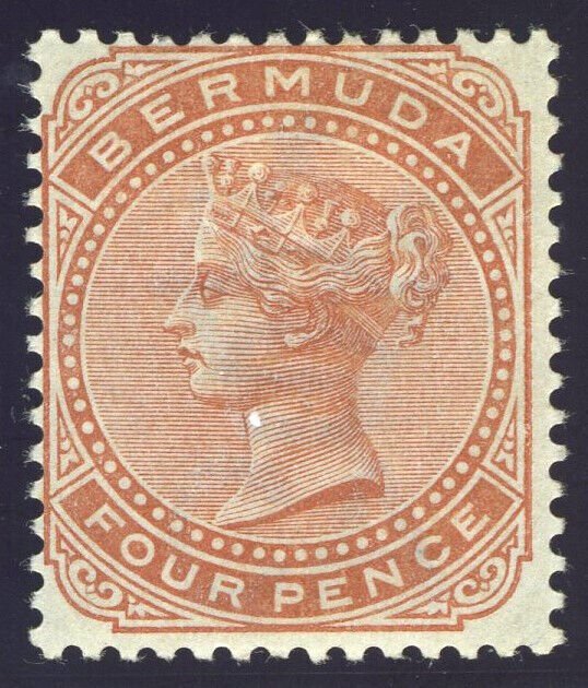 Bermuda 1904 QV 4d orange-brown MLH. SG 28a. Sc 24.