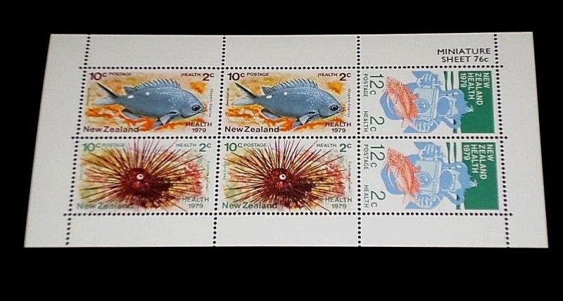 NEW ZEALAND #B105a, 1979, MARINE, FISH, SOUVENIR SHEET, MNH, NICE! LQQK!