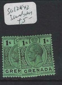 GRENADA  (P2103B)  KGV  1/-    SG 128  X 2 SHADES   MOG