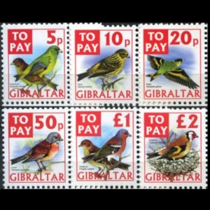 GIBRALTAR 2002 - Scott# J26-31 Birds Set of 6 NH