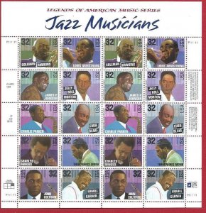 1995 United States, Jazz Musicians No. 2741/2750 MINI-SHEET MNH / **