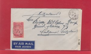 10c 1st ounce surface rate to SWITZERLAND AIRMAIL CANADA & EUROPE 1939