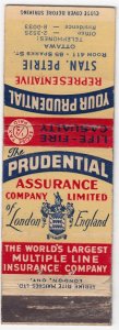 Canada Revenue 1/5¢ Excise Tax Matchbook PRUDENTIAL ASSURANCE