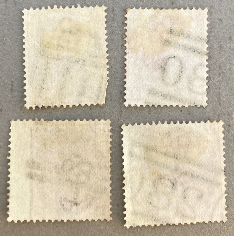 Great Britain 61 / Lot of 4 1873-80 3p QV Queen Victoria Rose Stamps, Used