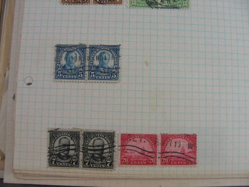 US, 100s of Stamps & a few Covers  mostly hinged on pages