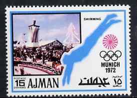 Ajman 1971 Swimming 15dh from Munich Olympics perf set of...