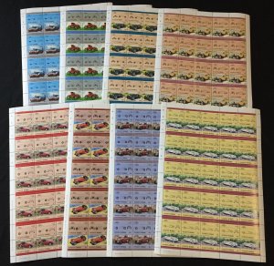 TUVALU Racing Cars Sheets x 8 MNH(400 Stamps)BLK36