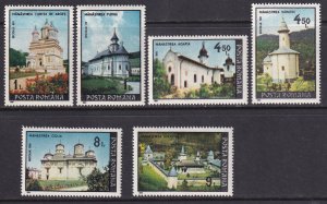 Romania (1991) Sc 3658-63 MNH. Churches
