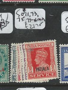 INDIA PATIALA  (PP0404B) KGVI OFFICIAL SG O71, 73, 75, 77-8  MOG