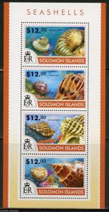 SOLOMON ISLANDS 2015 SEASHELLS SHEET   MINT NH