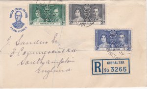 Gibraltar # 104-106, King George VI Coronation, First Day Cover,