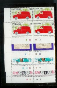 BARBADOS Sc#444-447 Complete Mint Never Hinged PLATE BLOCK Set