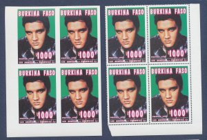 BURKINA FASO - Scott 1061A - MNH perf & imperf blocks - Elvis  - 1995