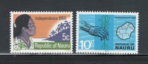 Nauru 1968 Independence of Nauru Scott # 86 - 87 MNH