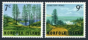 Norfolk 88-89, MNH. Michel 74-75. Headstone bridge, Cemetery road, 1966.