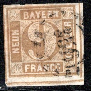 German States Bavaria Scott # 12, used