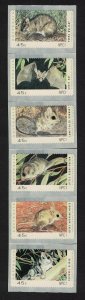 Australia Wallaby Possum Bat Threatened Species SA NCP 1992 MNH SG#1327-1332