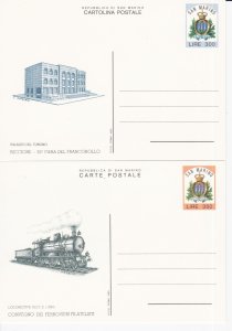 San Marino Unused Postal Cards, 8 Different