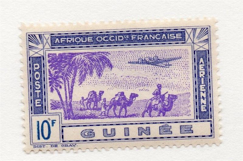 French Guinea 1940s Air Mail Early Issue Fine Mint Hinged 10F. 229516