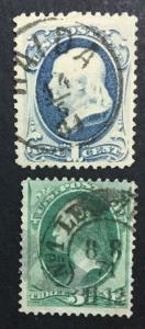 MOMEN: US #206-207 FOREIGN MAIL HAIDA / LEIPZIG USED #23750