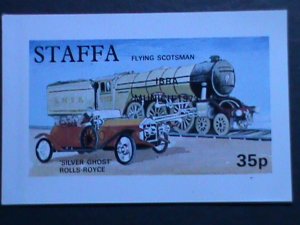 ​SCOTLAND STAFFA- SILVER GHOST ROLLS-ROYCE & FLYING SCOTS MAN TRAIN MNH-S/S: