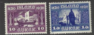 Iceland SC#155-156 Mint F-VF...fill a great Spot!