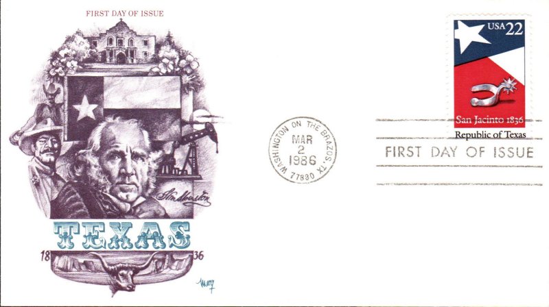 #2204 Republic of Texas Marg FDC
