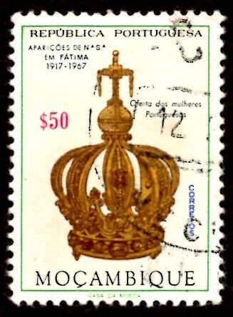 Mozambique 1967 Virgin’s Crown, Virgin Mary, Fatima 50c Scott.480 Used (#8)