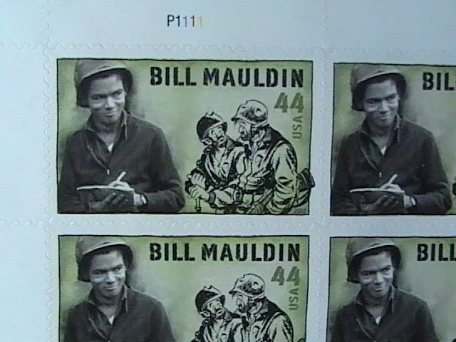 U.S.# 4445-MINT/NEVER HINGED--PANE OF 20-BILL MAULDIN-CARTOONIST -2010