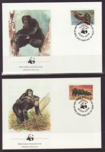 Sierra Leone 586-589 Chimpanzees 1983 WWF S/4 U/A FDC