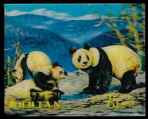 Bhutan #116G MNH; 75ch Giant Pandas (1970)