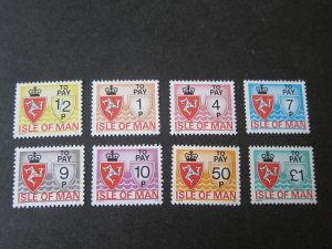 Isle Of Man 1975 Sc J9-16 set MNH