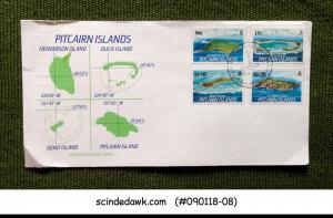 PITCAIRN ISLANDS - 1989 GROUP OF FOUR VOLCANIC ISLANDS - 4V - FDC