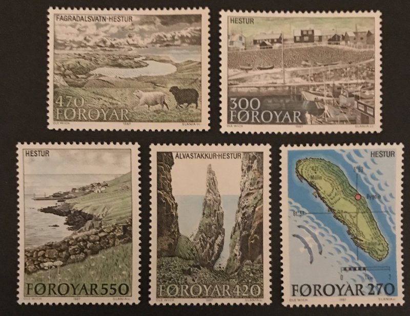 Faroe Islands 1987 #161-5, MNH, CV $6.65