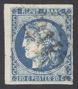 France Sc# 44 Used 1870-1871 20c Ceres