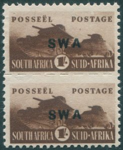 South West Africa 1943 1s brown SG130 unused pair