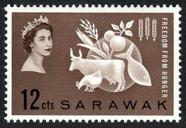 Sarawak 212 ,MNH Fao. Libertad de Hambre Campaign. Proteína Alimentación,1963