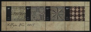 Niue 2015 MNH Sc 919a Haipo (Tapa Cloths) Designs Souvenir sheet of 4