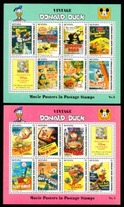 Guyana 8 Donald Duck Souvenir Stamp Sheets NH