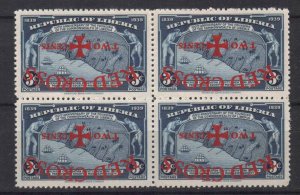 LIBERIA STAMPS 1941, RED CROSS OVP. INVERTED, MNH