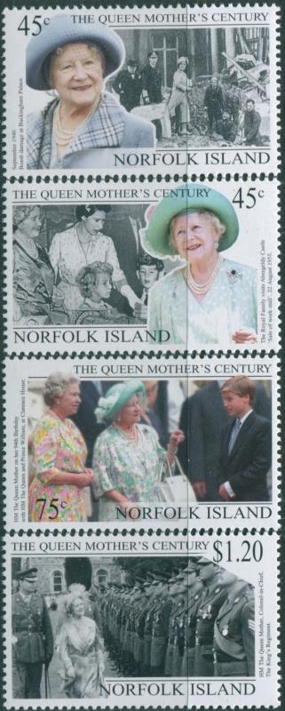 Norfolk Island 1999 SG712-715 Queen Mother set MNH