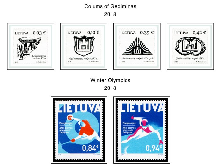 COLOR PRINTED LITHUANIA 1990-2019 STAMP ALBUM PAGES (103 illustrated pages)